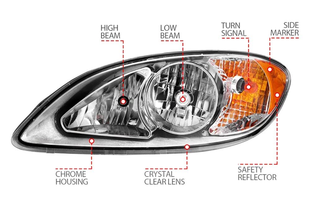 2008-2016 ANZO International Prostar Crystal Headlights Chrome Housing