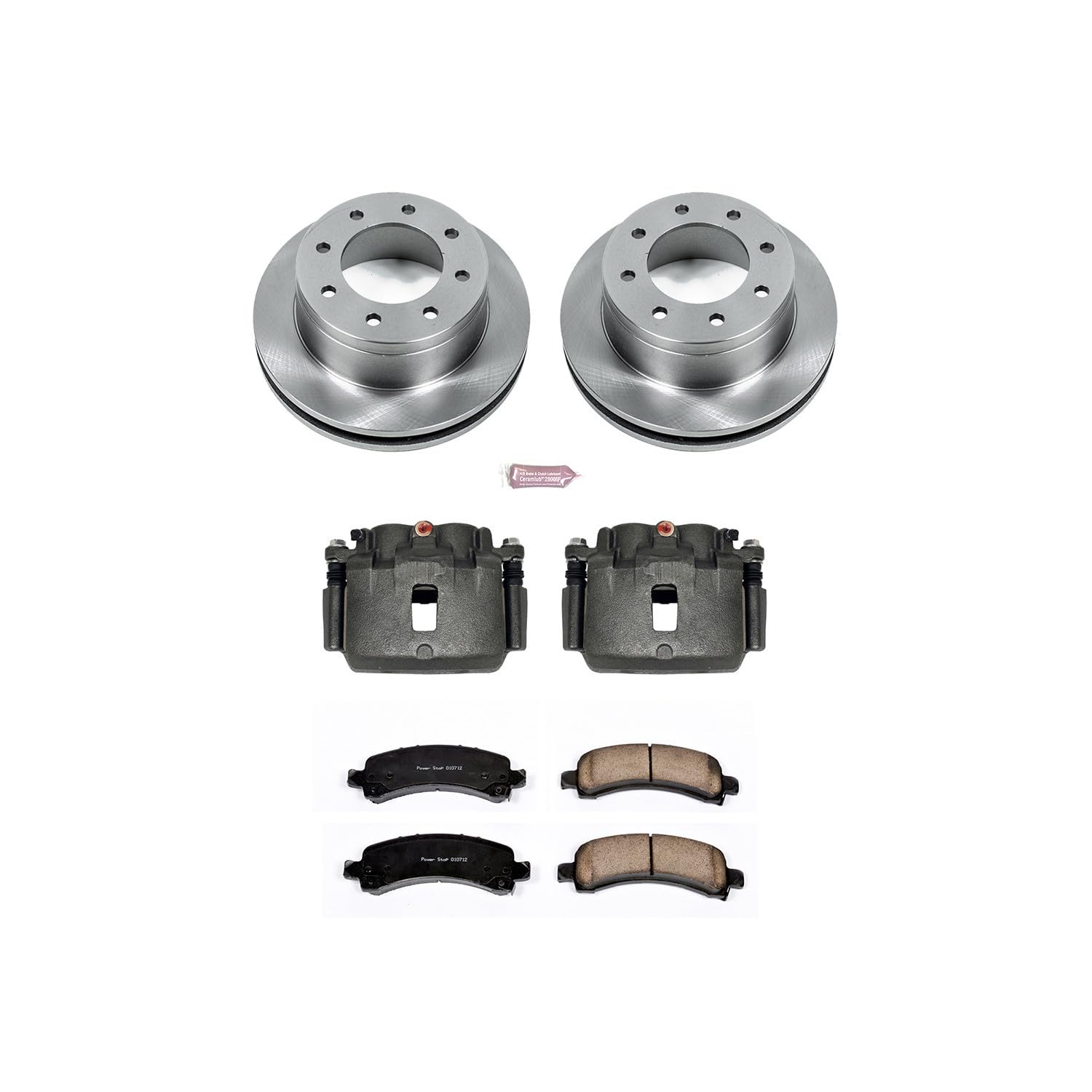 Power Stop KCOE6251 Autospeciality Rear Brake Caliper Kit- Brake Rotors, Ceramic Brake Pads, Brake Calipers