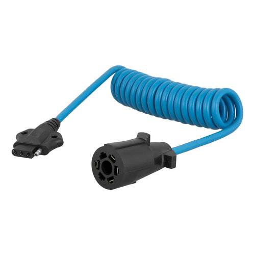CURT 57271 4-Way Flat Trailer Wiring Adapter Extension Harness to 5-Foot 7-Way RV Blade Vehicle-Side