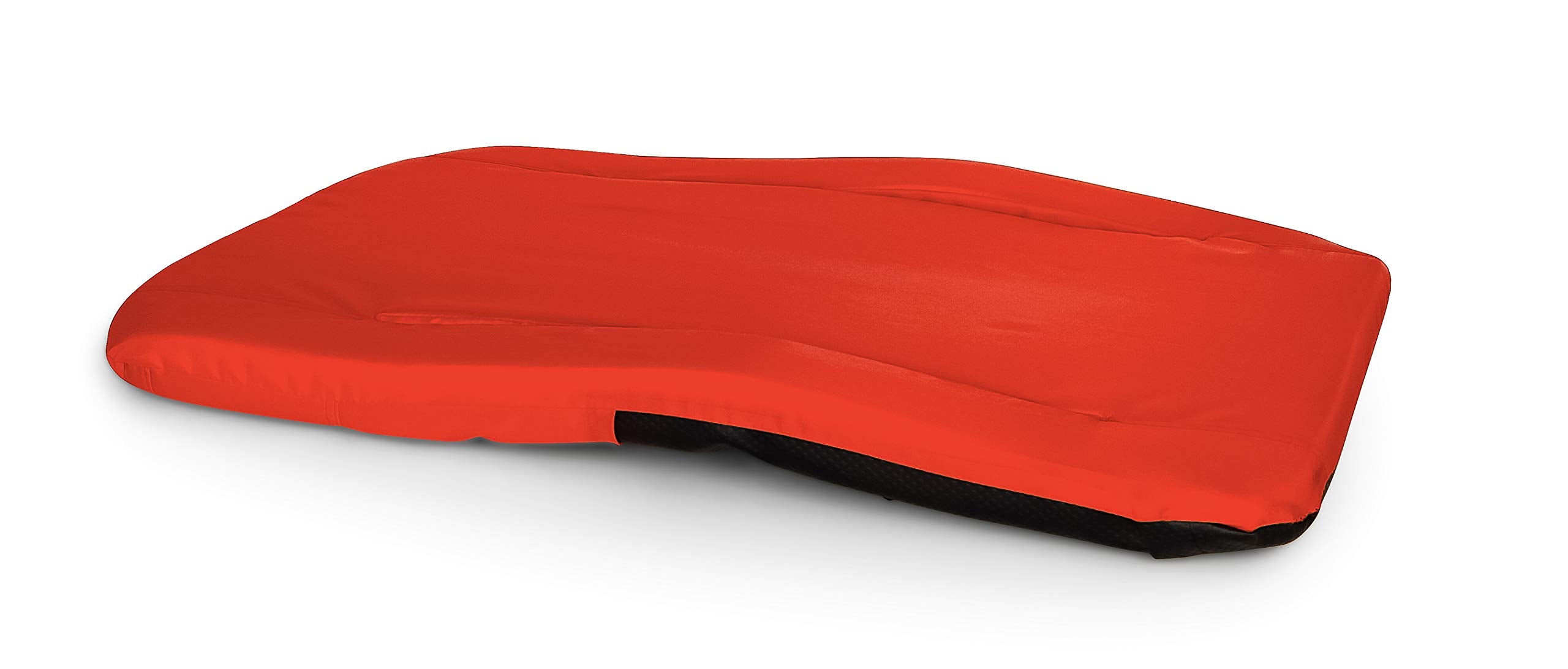 Portable Camco Stadium Seat - Steel Frame w/Padded Cushion Seat, Back Support & Armrests - Invertible Armrests for Wider Seat & Non-Skid Bottom - Great for Camping, RVing, Picnics & More - Red (53096)