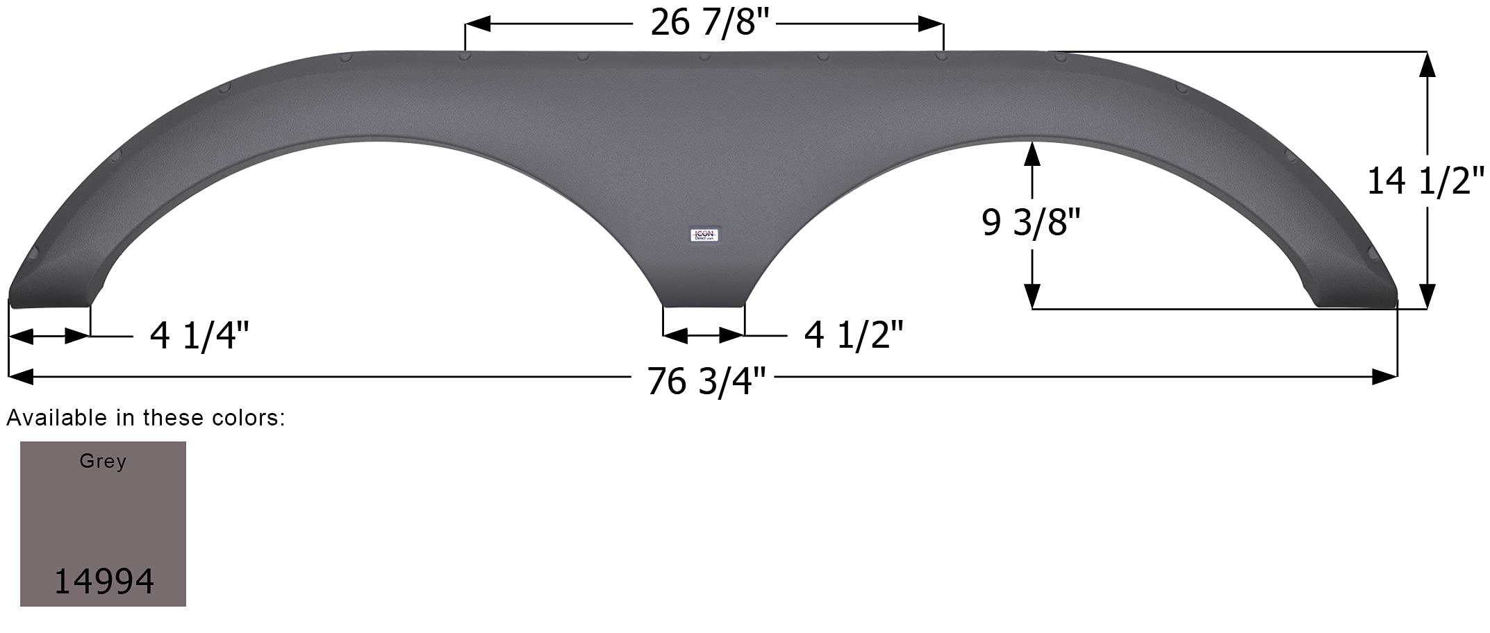 Fender Skirt ICON 14994, Tandem, Heartland, FS4994, Grey