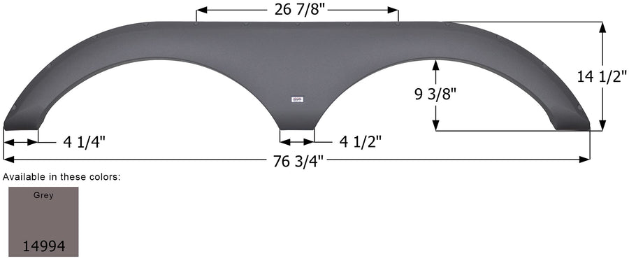 Fender Skirt ICON 14994, Tandem, Heartland, FS4994, Grey
