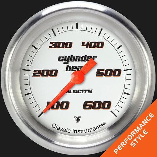 Velocity White Classic Instruments 2 5/8" Cylinder Head Temperature Gauge VS397WAPF