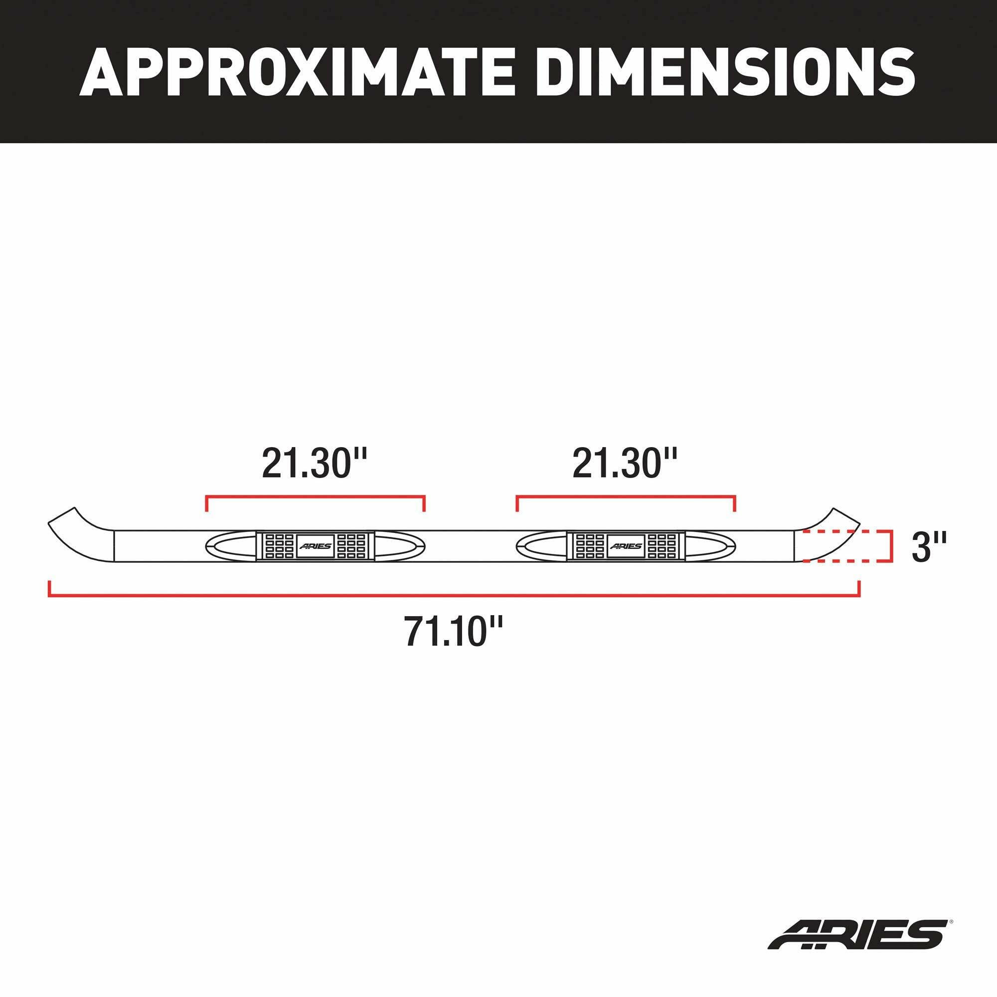 3-Inch Round Polished Stainless Steel ARIES Nerf Bars, No-Drill, Fits Select Toyota Highlander