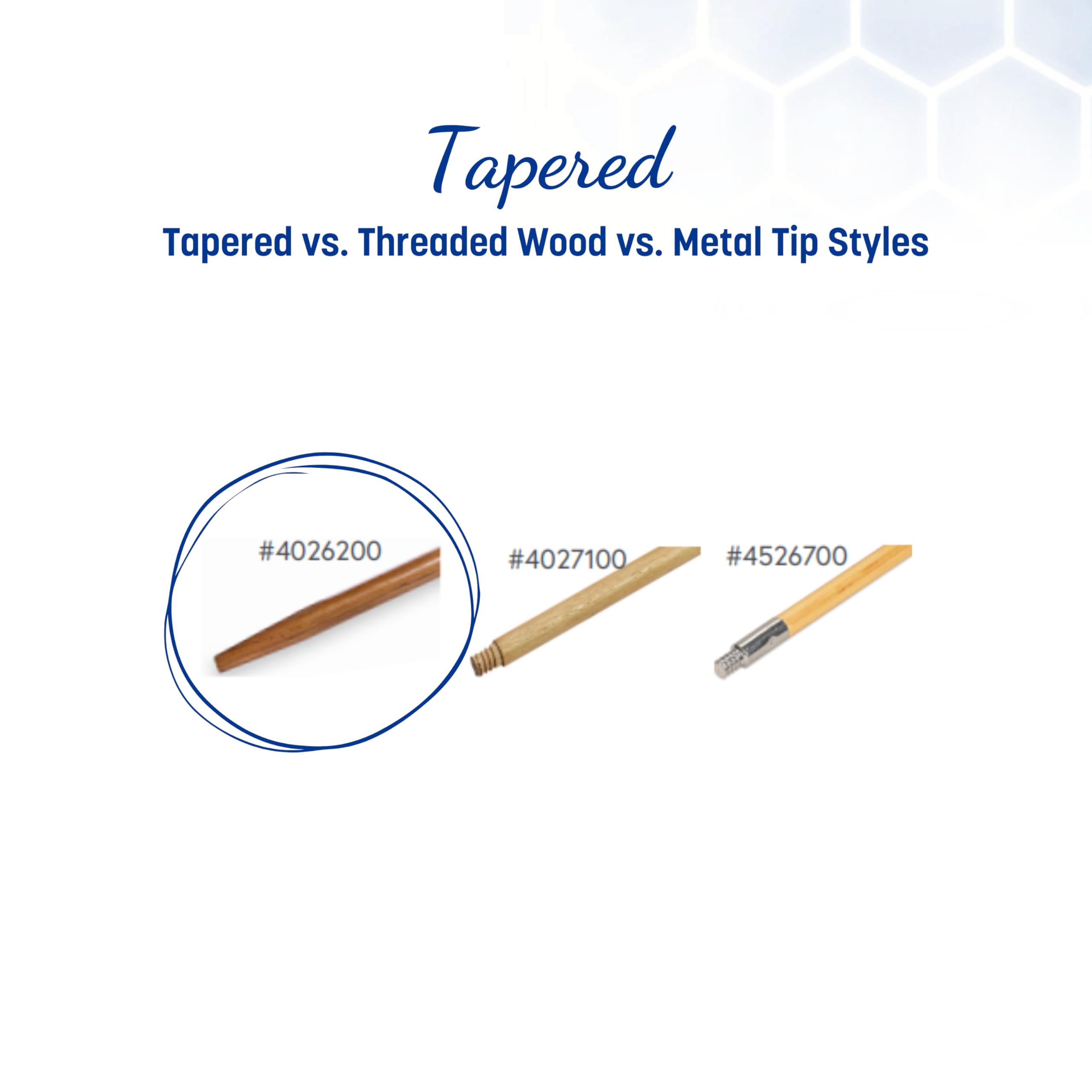 60" Carlisle Flo-Pac® Tapered Wood Handle