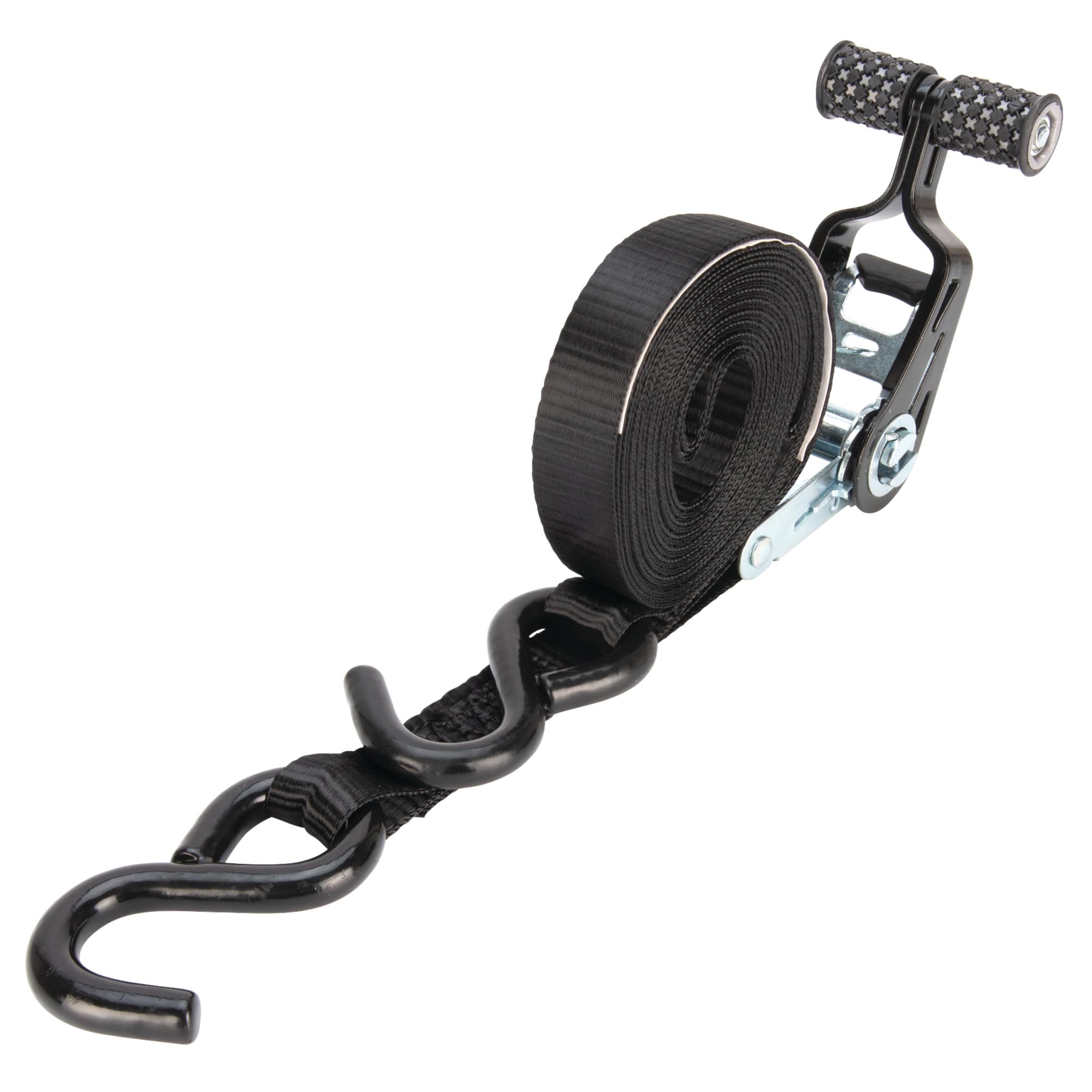 W1853 Performance Tool 1-Inch X 15' T-Handle Tie Down - Heavy Duty Ratchet Straps for Secure Cargo Transport and Hauling Needs