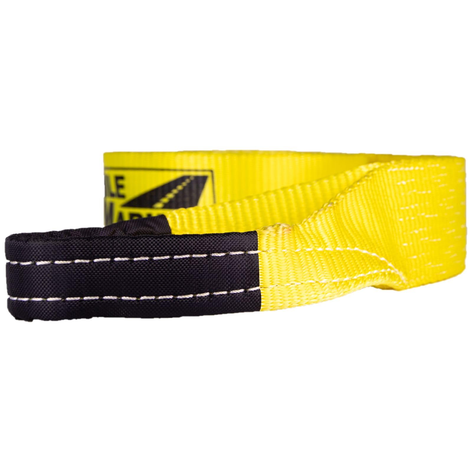 Mile Marker Single Yellow 3" x 15′ Recovery Strap for Heavy Duty Use 19315 - Rated to 30,000 Pound Capacity - User Safety with Built in Blue Lines Ensures