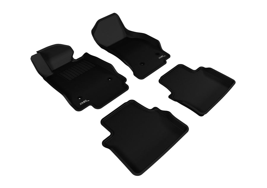 Complete Set 3D MAXpider-L1CD01001509 Custom Fit All-Weather Floor Mat for Select Cadillac CTS RWD Sedan Models - Kagu Rubber (Black)