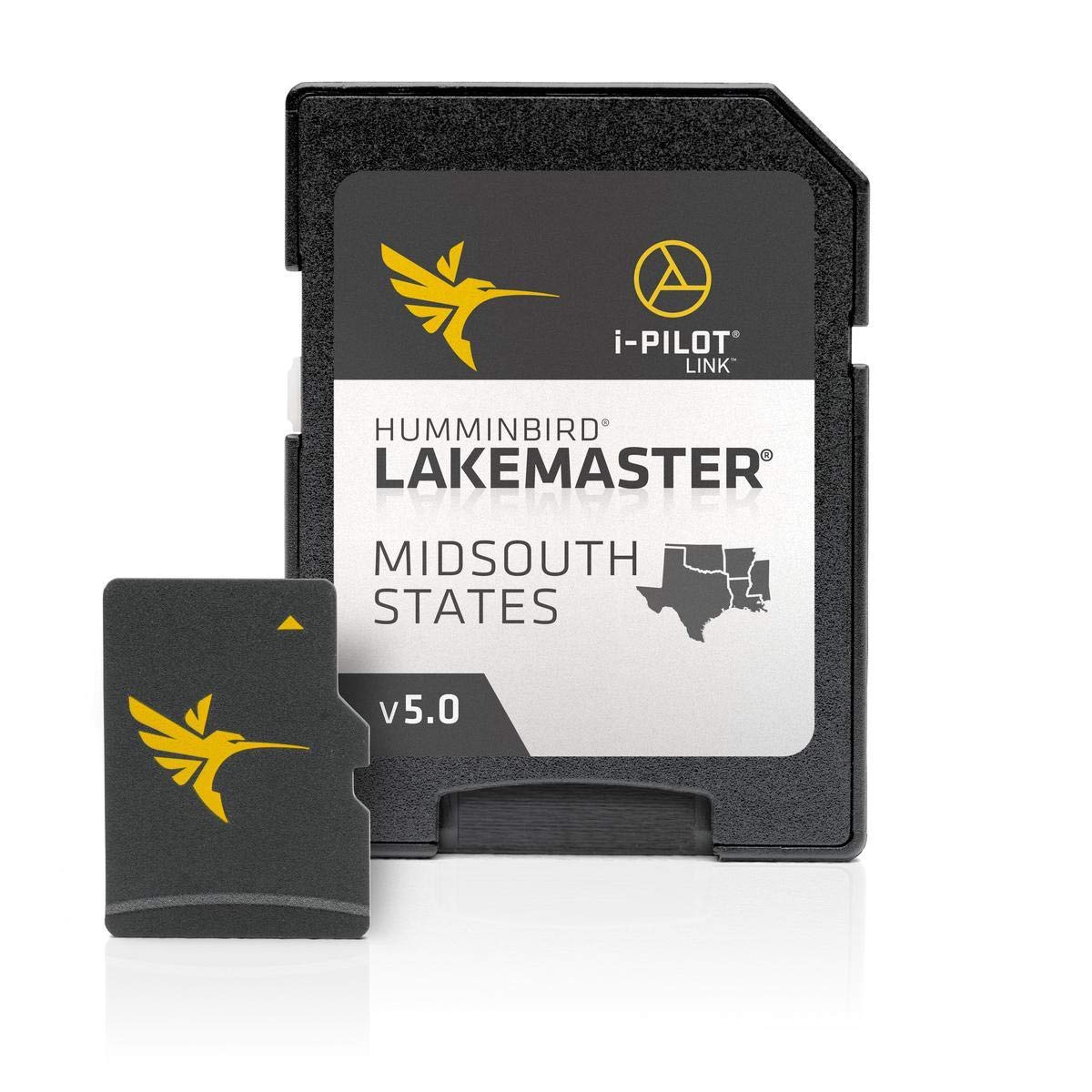 Humminbird LakeMaster Digital GPS Lake Maps, Mid-South States Edition Micro SD Card, Version 5, Black