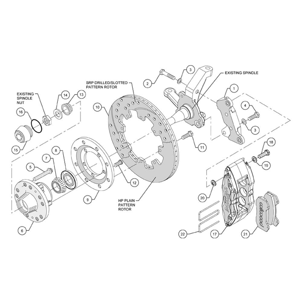 Wilwood 12.19 Drilled Front Disc Brake Kit 74-78 Mustang