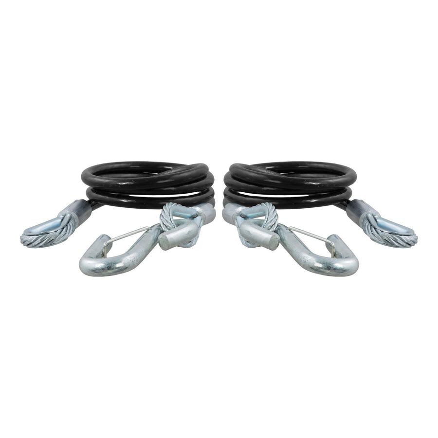 CURT 80151 Vinyl-Coated 44-1/2-Inch Trailer Safety Cables, 7/16-In Snap Hooks, 5,000 lbs Break Strength, 2-Pack