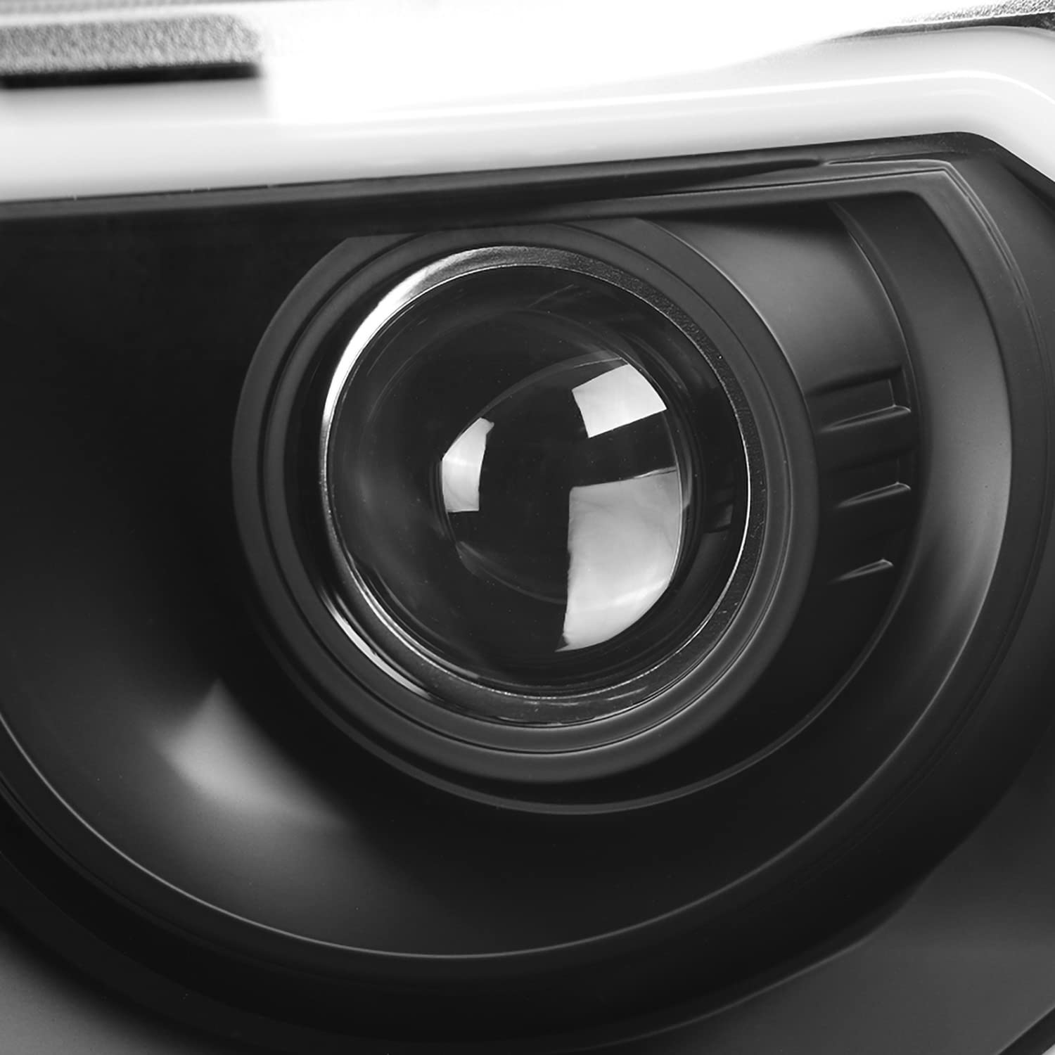 Black SPEC-D TUNING Projector Headlights w/LED Tube Compatible with 2009-2014 Ford F150, Left + Right Pair Headlamps Assembly