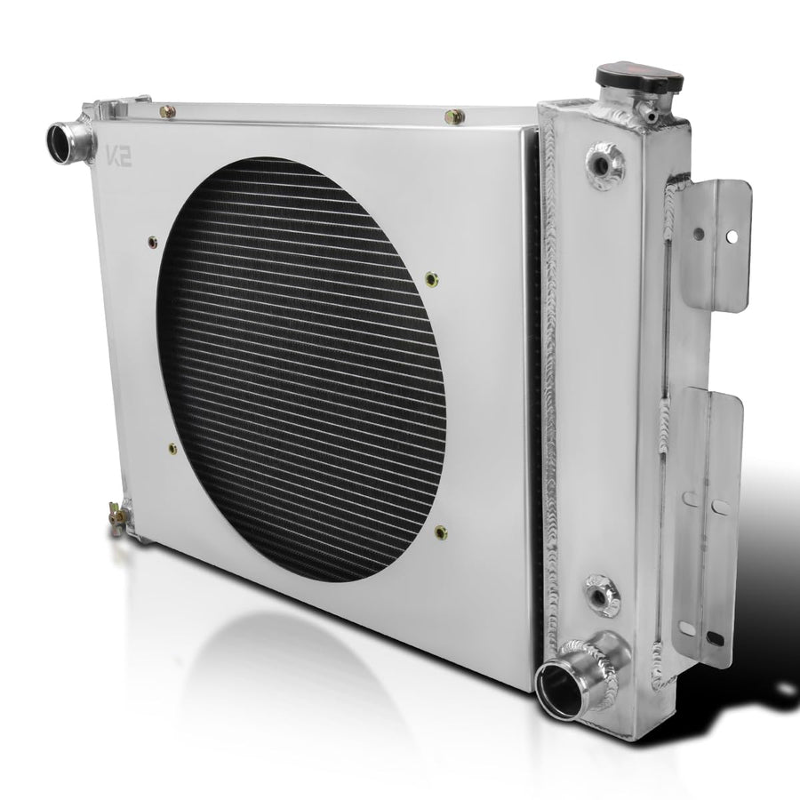 3 Row Aluminum Cooling Radiator with Fan Shroud Spec-D Tuning Compatible with 1967-1969 Chevrolet Camaro V8