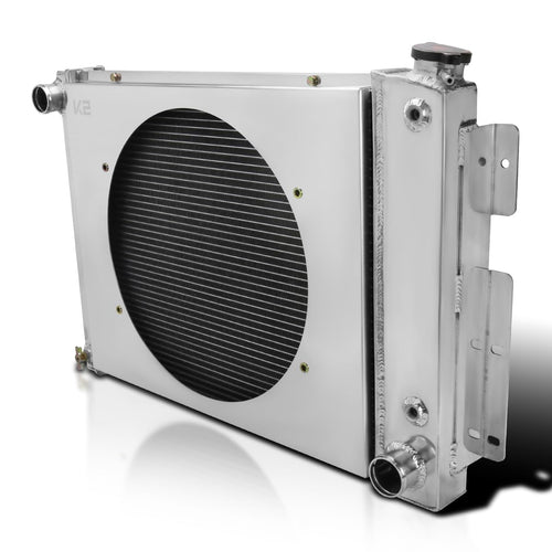 3 Row Aluminum Cooling Radiator with Fan Shroud Spec-D Tuning Compatible with 1967-1969 Chevrolet Camaro V8