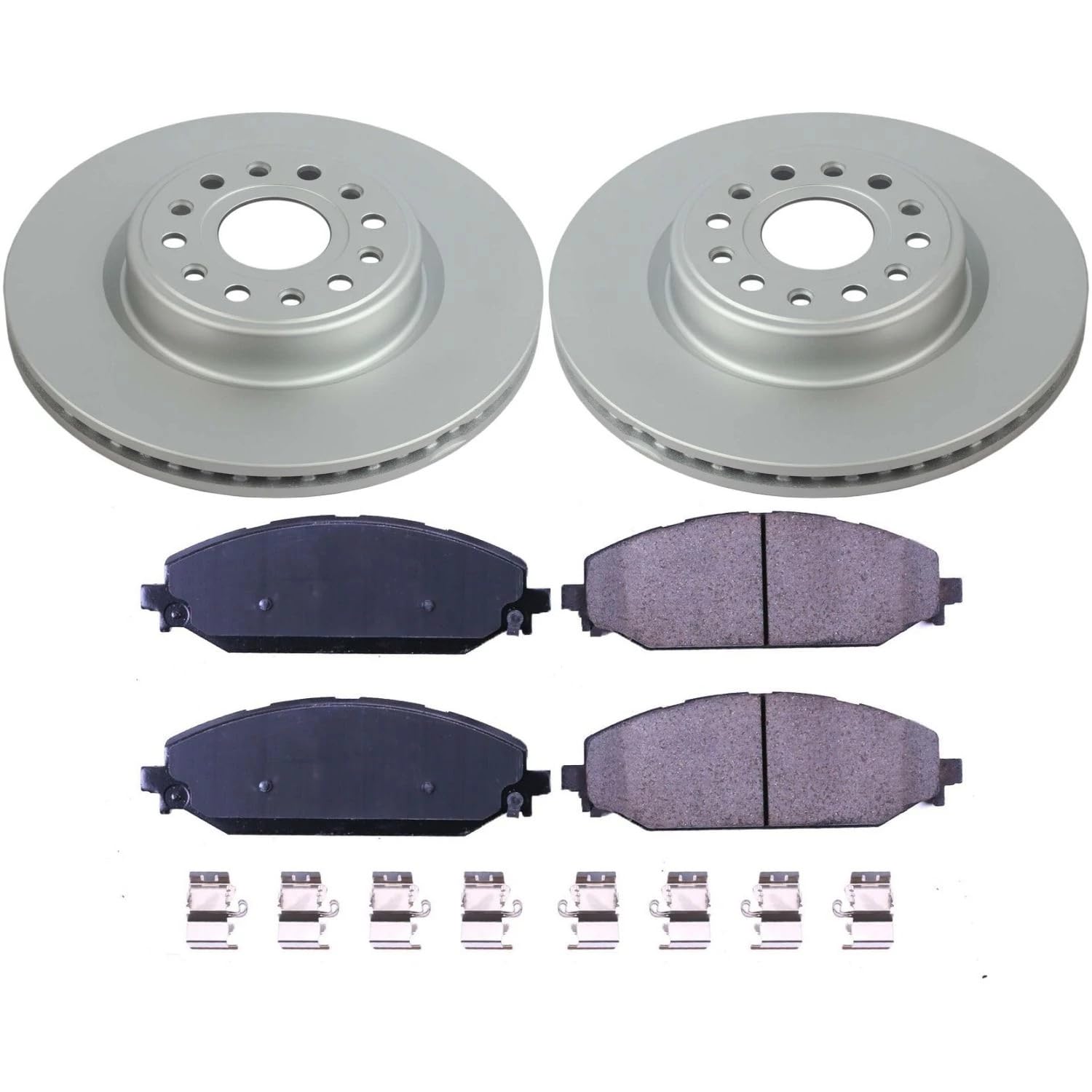 Power Stop Z17 Front Coated Rotor Kit-Coated Brake Rotors, Ceramic Brake Pads For Ram 1500 2019-2023 [Model Specific]