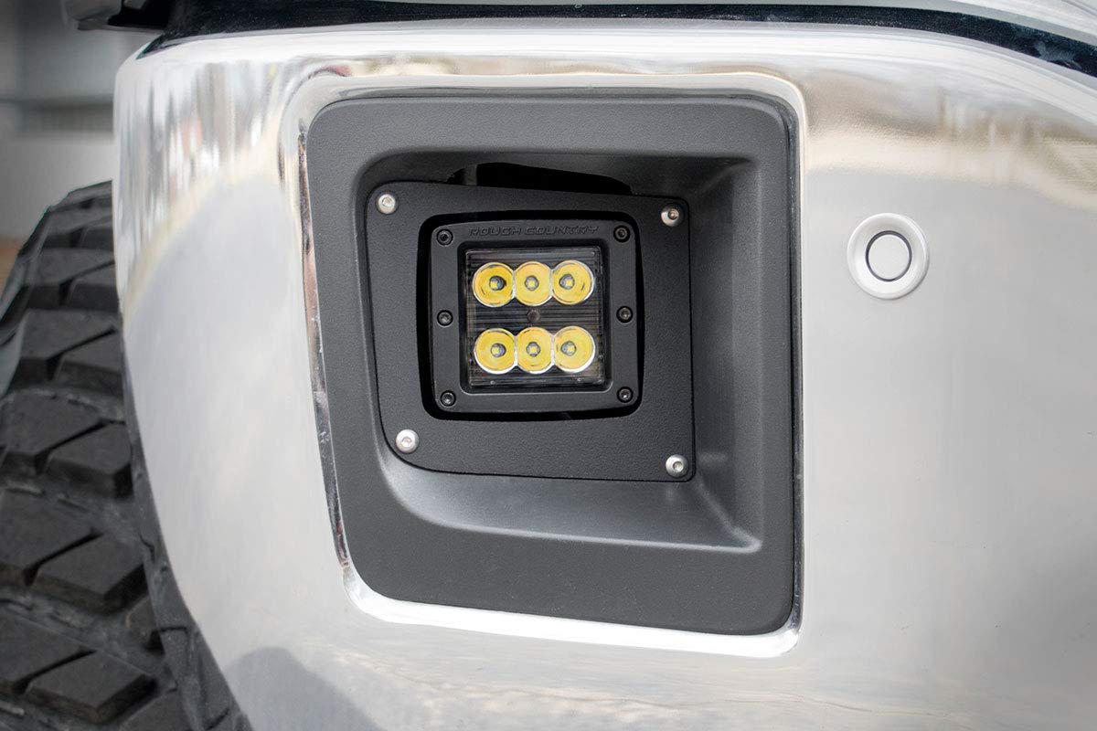 Black Series Rough Country LED Fog Light Kit for 14-15 GMC Sierra 1500-70689
