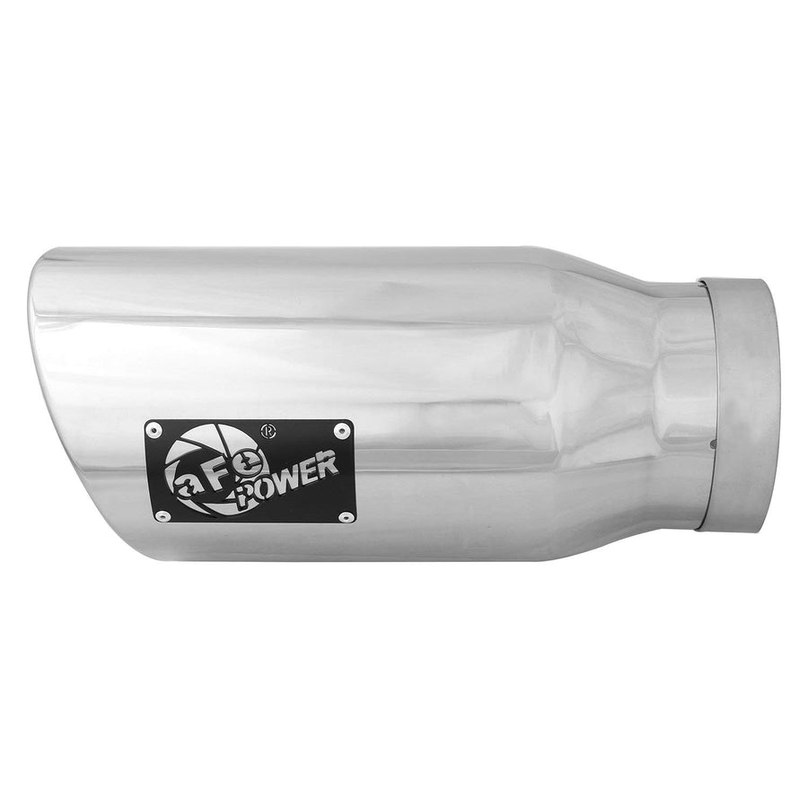 5" Inlet aFe Power 49T50702-P15 x 7" Outlet x 15" Length Polished Stainless Steel Bolt-On Diesel Exhaust Tip