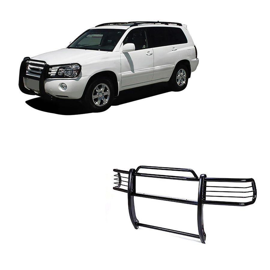 Grille Brush Black Horse Bumper Guard Modular Black Compatible with 2001-2007 Toyota Highlander-17TL26MA