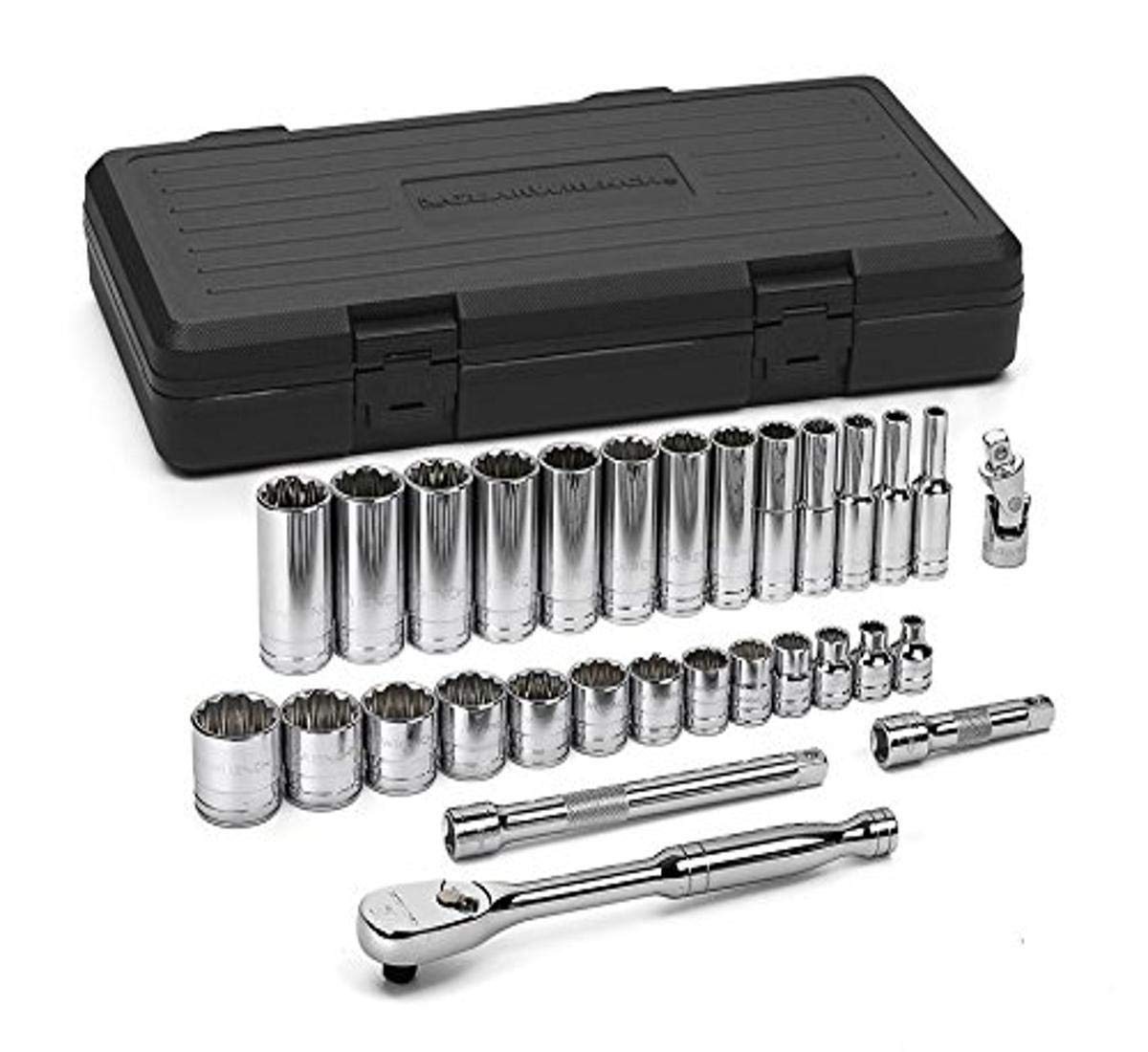 30 Pc. GEARWRENCH 3/8" Drive 12 Pt. Mechanics Tool Set, Standard & Deep, SAE - 80568