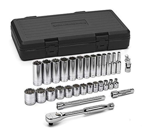 30 Pc. GEARWRENCH 3/8" Drive 12 Pt. Mechanics Tool Set, Standard & Deep, SAE - 80568