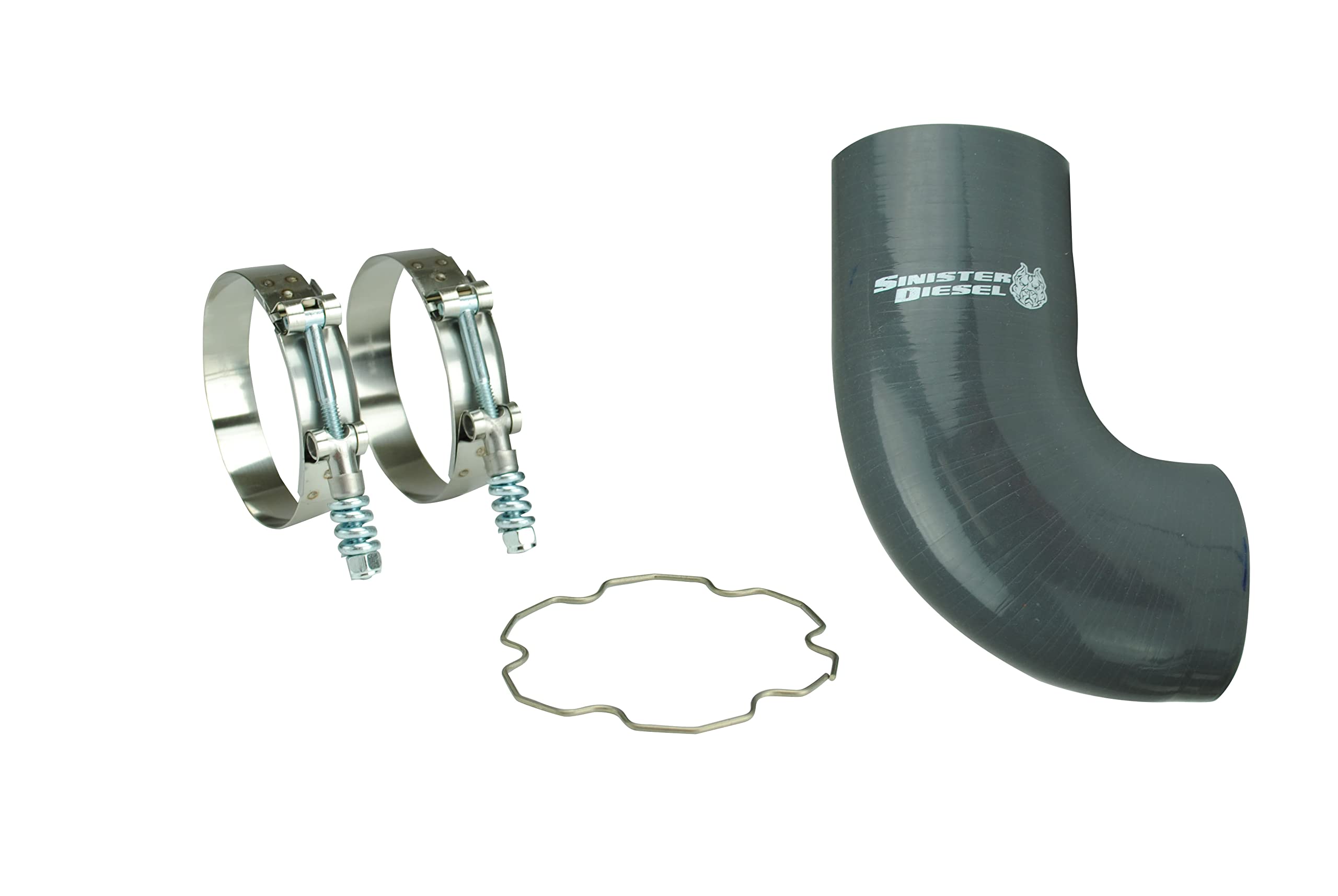 Cold Side Charge Pipe (Gray) Sinister Diesel for 2017–2024 Ford Powerstroke 6.7L | Replaces Factory Plastic Pipe | Heavy-Duty Aluminum Upgrade for Improved Durability