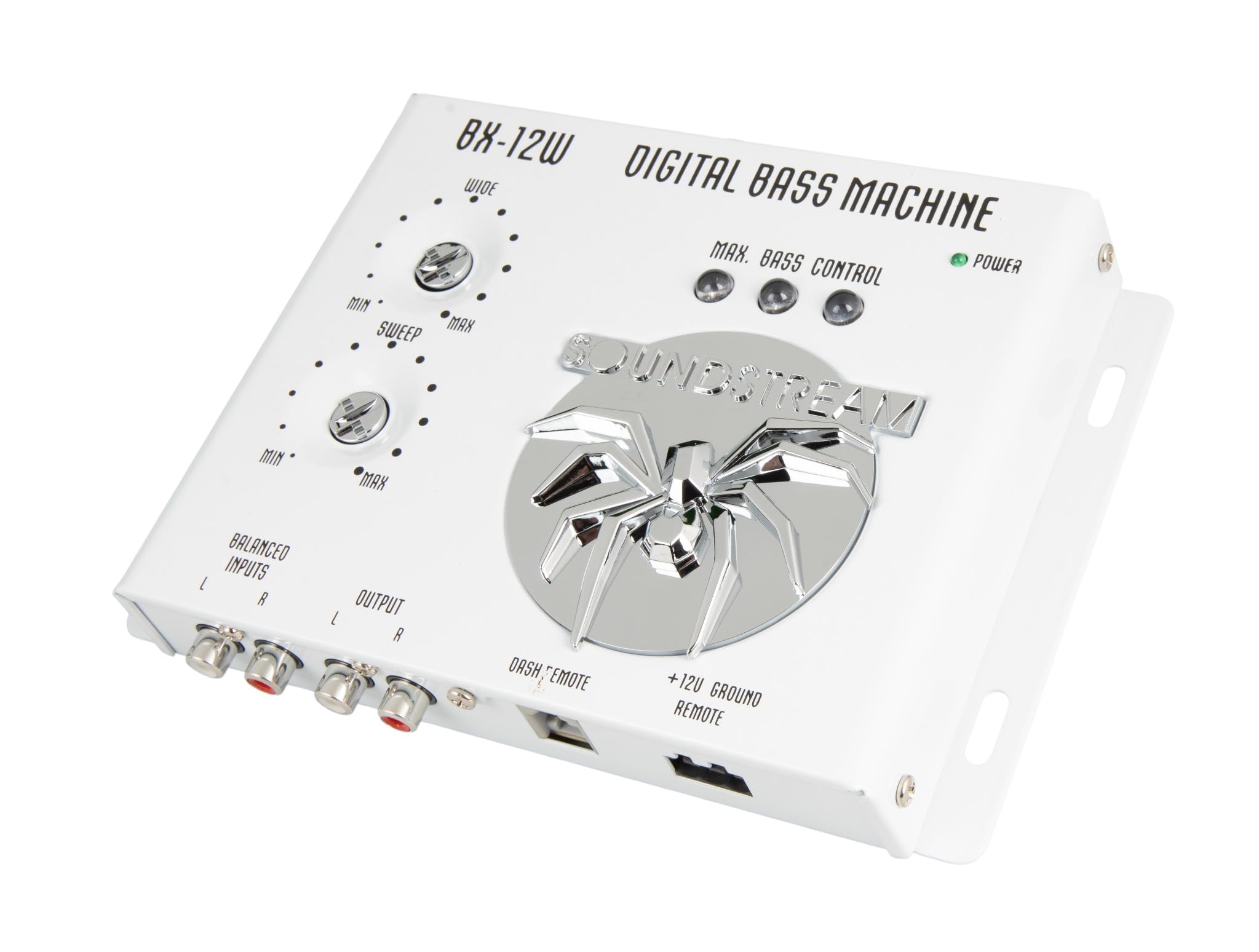 Bass Processor Soundstream BX-12W – White | Subwoofer Bass Booster and Epicenter Alternative for Factory & Aftermarket Sound Systems | Car Audio Bass Restoration Processor with Remote Control