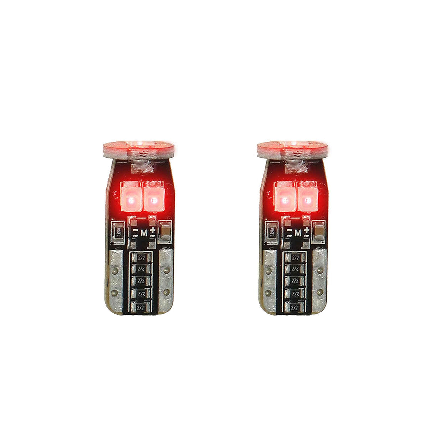 T10 Heise Red LED Bulbs with Integrated Internal CANBUS System - 2 (HE-CT10R)
