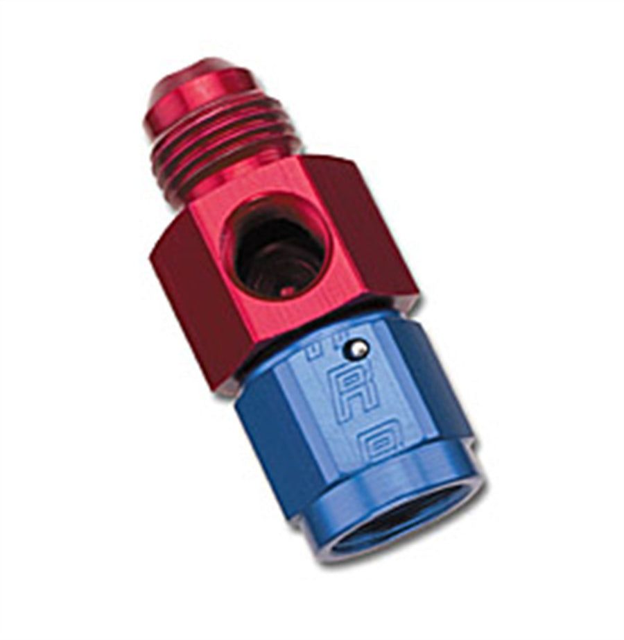 Russell 670340 RUSSELL/EDEL Red and Blue Anodized Aluminum -6AN Fuel Pressure Take Off Fitting