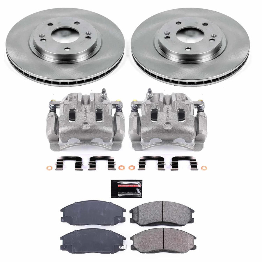 Power Stop KCOE5250 Replacement Front Stock Brake Kit with OE Calipers For Hyundai Santa Fe 2001-2006 [Model Specific]