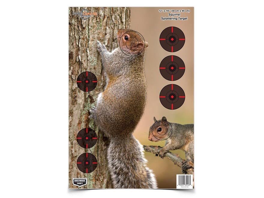Pregame Birchwood Casey 12˝ x 18˝ Squirrel Target - 8 Targets, Black