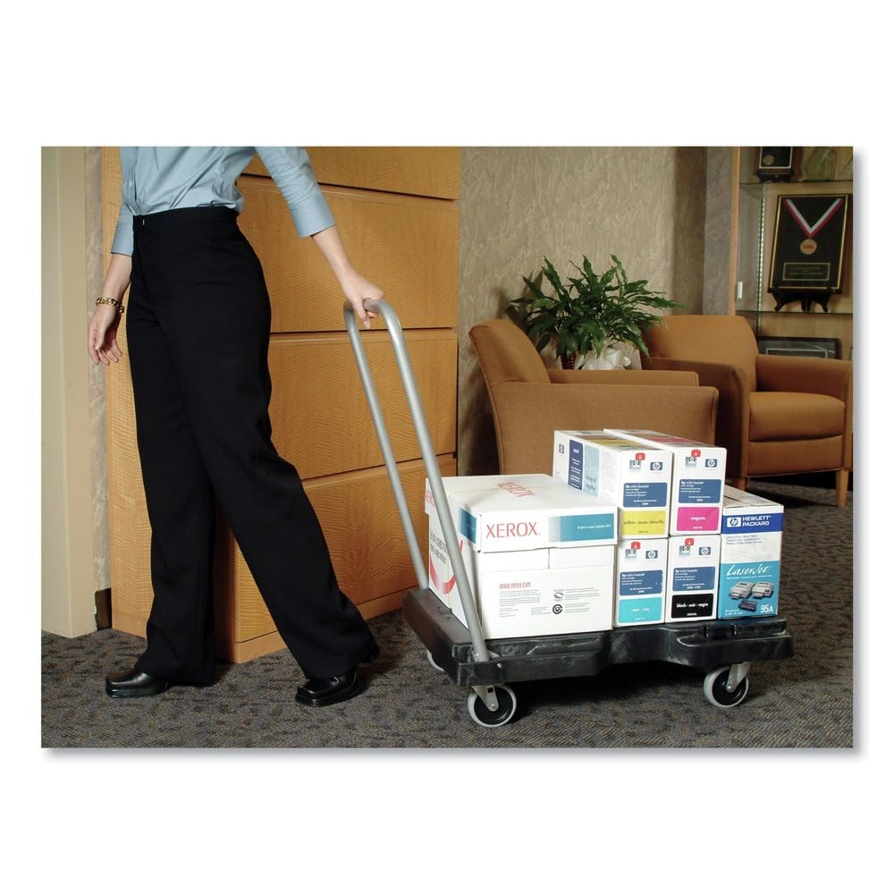 Triple Trolley Rubbermaid 4401BLA, 500-lb Cap, 20-1/2w x 32-1/2d x 7h, Black