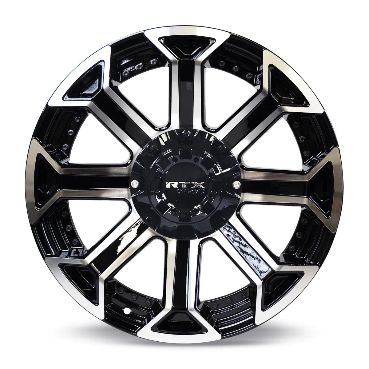 Peak RTX Custom Wheel - 18x9, 18 Offset, 8x180 Bolt Pattern, 125mm Hub - Black Machined Rim
