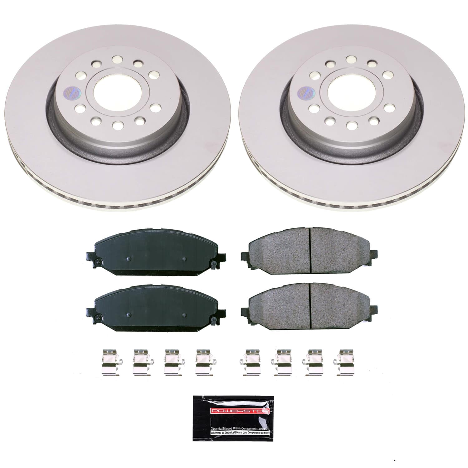 Power Stop Front CRK8843 Brake Kit Coated Brake Rotors and Pads For Grand Wagoneer 2022-2023, Grand Wagoneer L 2023, Wagoneer 2022-2023, Wagoneer L 2023, Ram 1500 2021-2023 [App Specific]