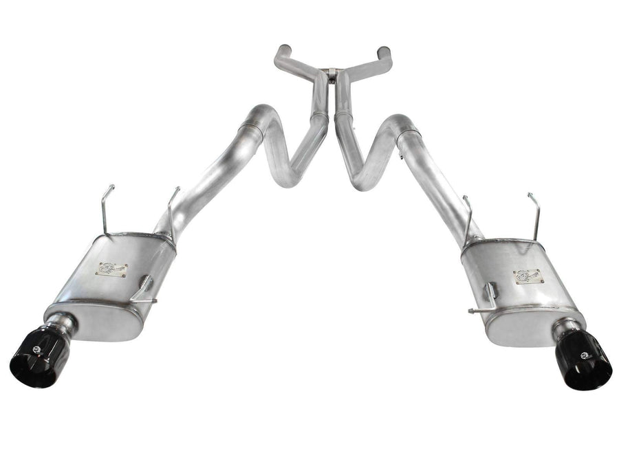 3" aFe (49-43049-B) Cat-Back Exhaust System with Black Tip for Ford Mustang GT Stainless Steel