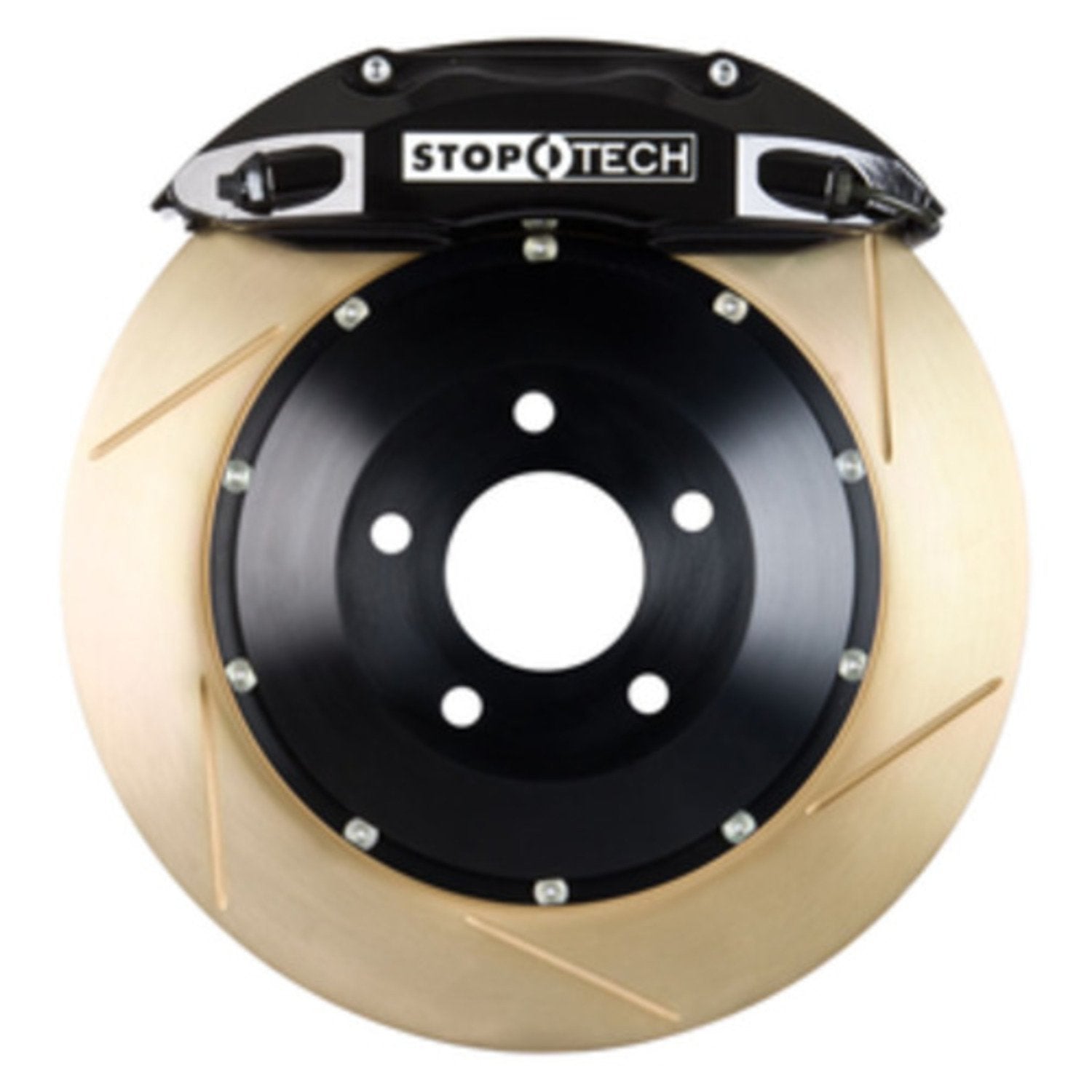 StopTech Stoptech Big Brake Kit; Black Caliper, Slotted Two-Piece Rotor, Front 83.838.4700.53