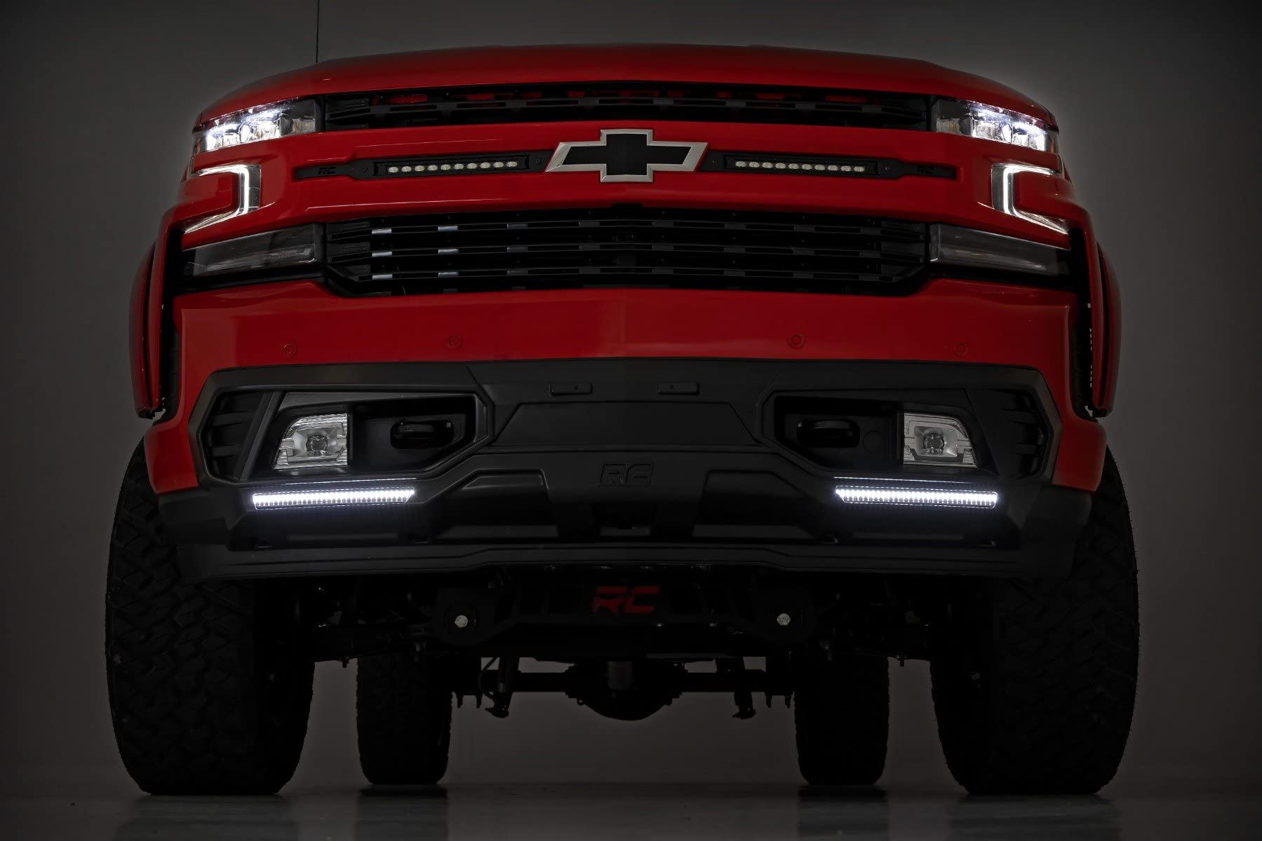 LED Front Fascia Cover Rough Country for Chevy Silverado 1500 2WD/4WD (2019-2022) with Quad Row Light Strips