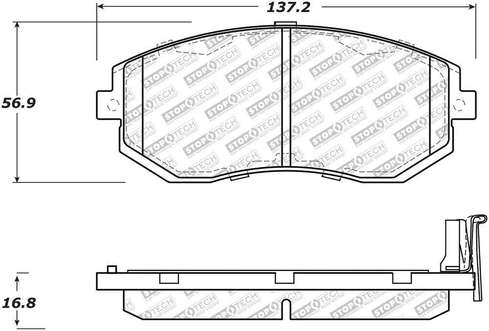 Centric Posi-Quiet Pads 105.15390 Posi Quiet Premium Ceramic Disc Brake Pad Set