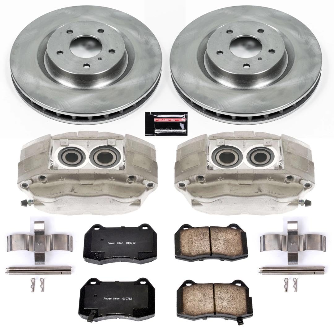 Power Stop KCOE104 Replacement Autospecialty Front Brake Caliper Kit- OE Brake Rotor, Brake Pads & Calipers For INFINITI G35 2003-2004, Nissan 350Z 2003-2008 [Model Specific]