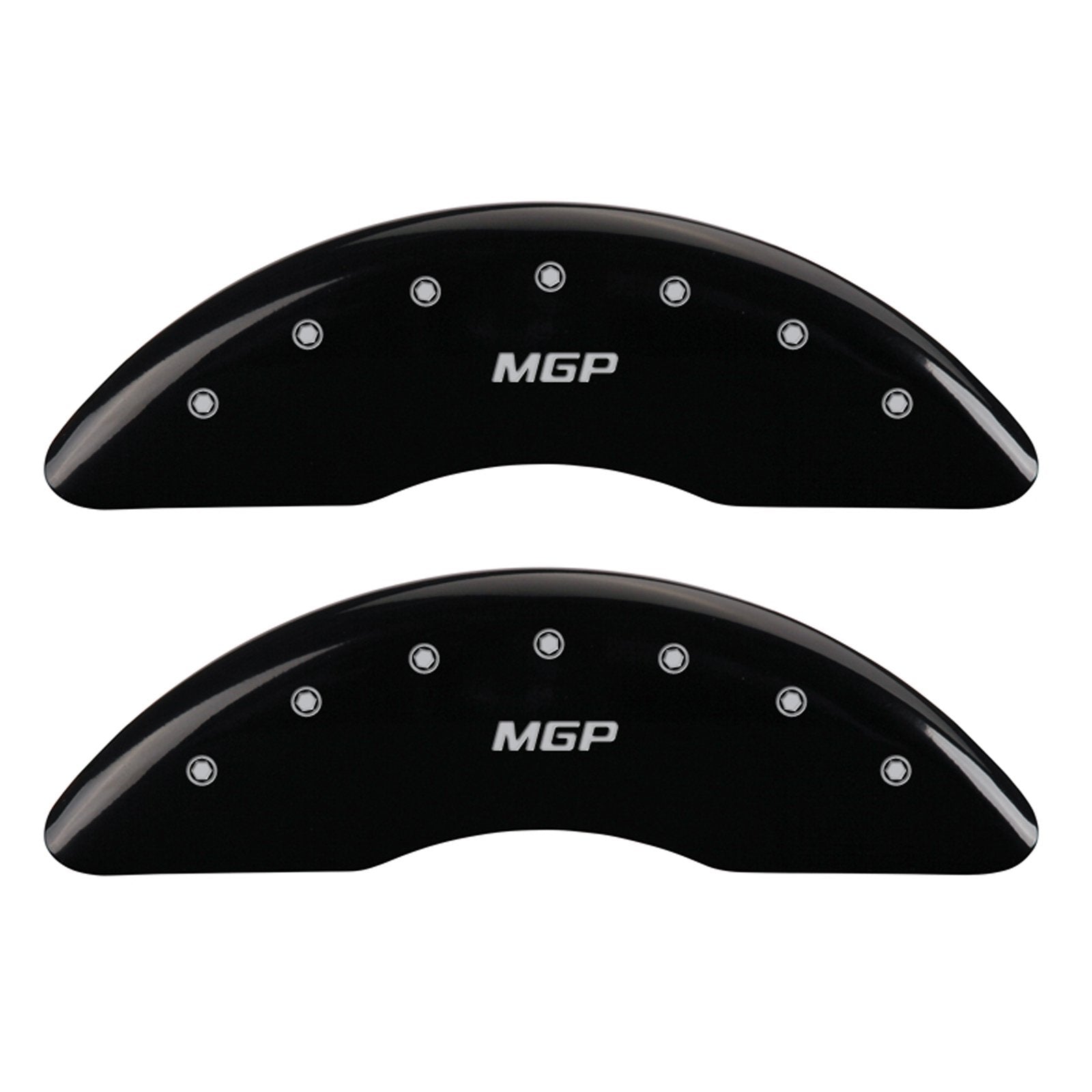 Black Powder Coat Finish MGP Caliper Covers 'MGP' Engraved Caliper Cover with Silver Characters, (Set of 4) 10204SMGPBK