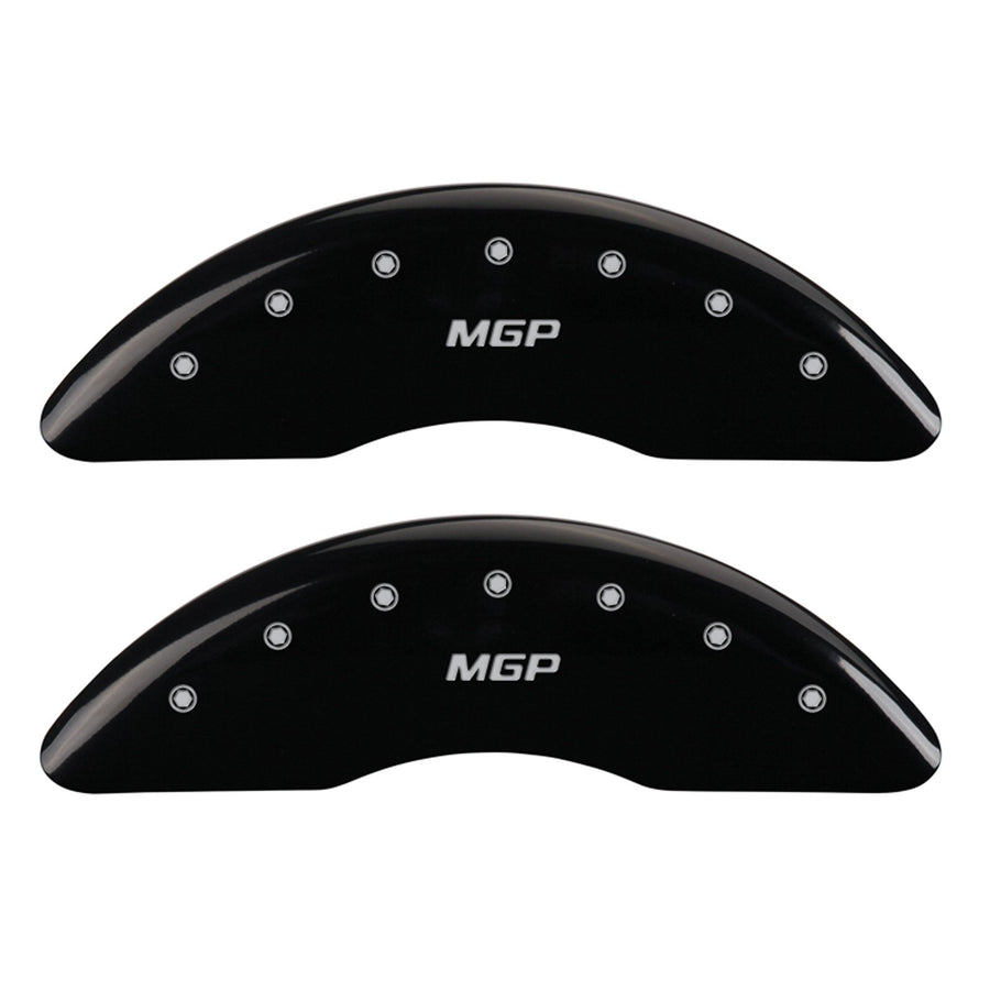 Black Powder Coat Finish MGP Caliper Covers 'MGP' Engraved Caliper Cover with Silver Characters, (Set of 4) 10204SMGPBK