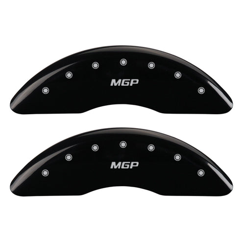 Black Powder Coat Finish MGP Caliper Covers 'MGP' Engraved Caliper Cover with Silver Characters, (Set of 4) 10204SMGPBK