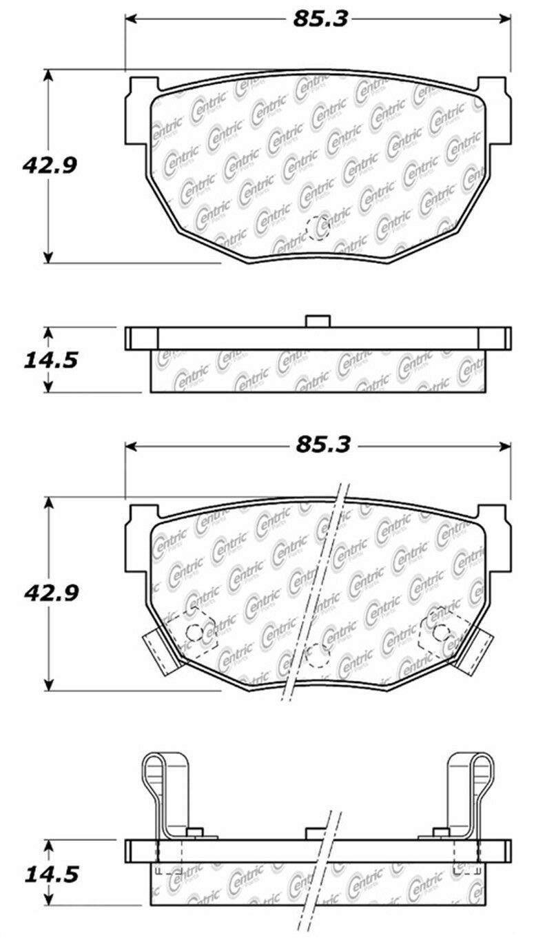 Centric Premium 301.02720 Ceramic Brake Pads with Shims and Hardware