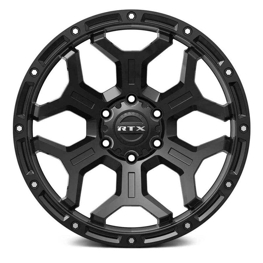 Custom RTX GOLIATH Wheel - 17x9, -15 Offset, 5x127 Bolt Pattern, 71.5mm Hub - Satin Black with Milled Rivets Rim