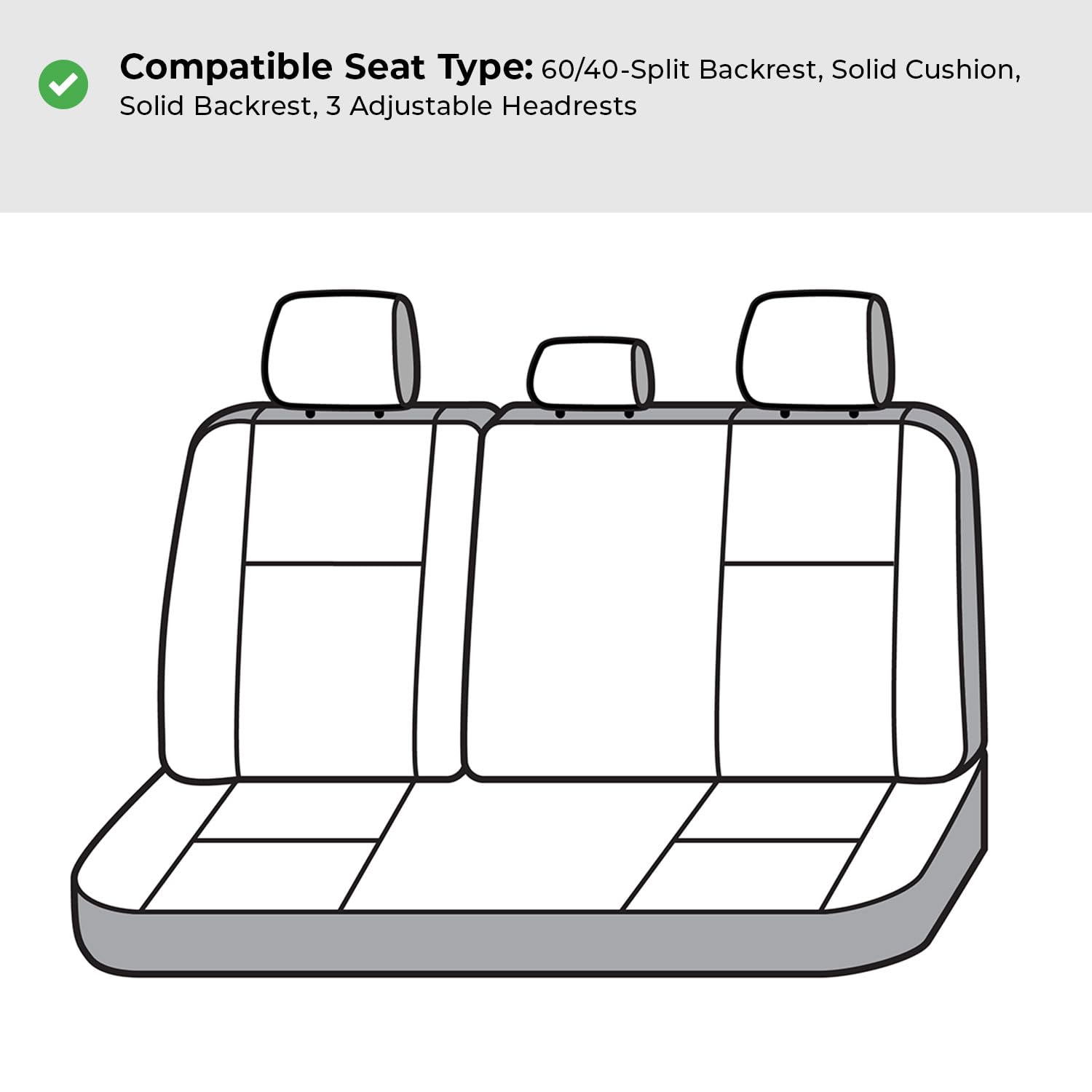 Covercraft Custom Polycotton Seat Covers | Fits 2022-2025 Nissan Pathfinder | 3rd Row 60/40 Bench Seat, Charcoal