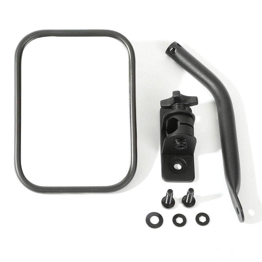 Quick Release Rugged Ridge Mirror, Rectangular, Textured Black | 11025.14 | Fits 1997-2018 Jeep Wrangler