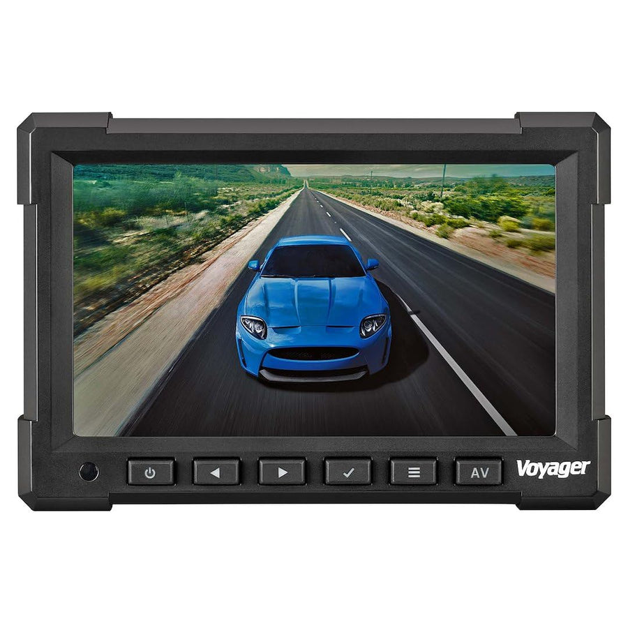 7" Voyager VOM718 LCD Color Backup Rear View Vehicle Observation Monitor w/ 3 Camera Inputs, Video for up to 3 Cameras (Cameras Sold Separately), NTSC/PAL Compatible, 12V - 24V Compatible