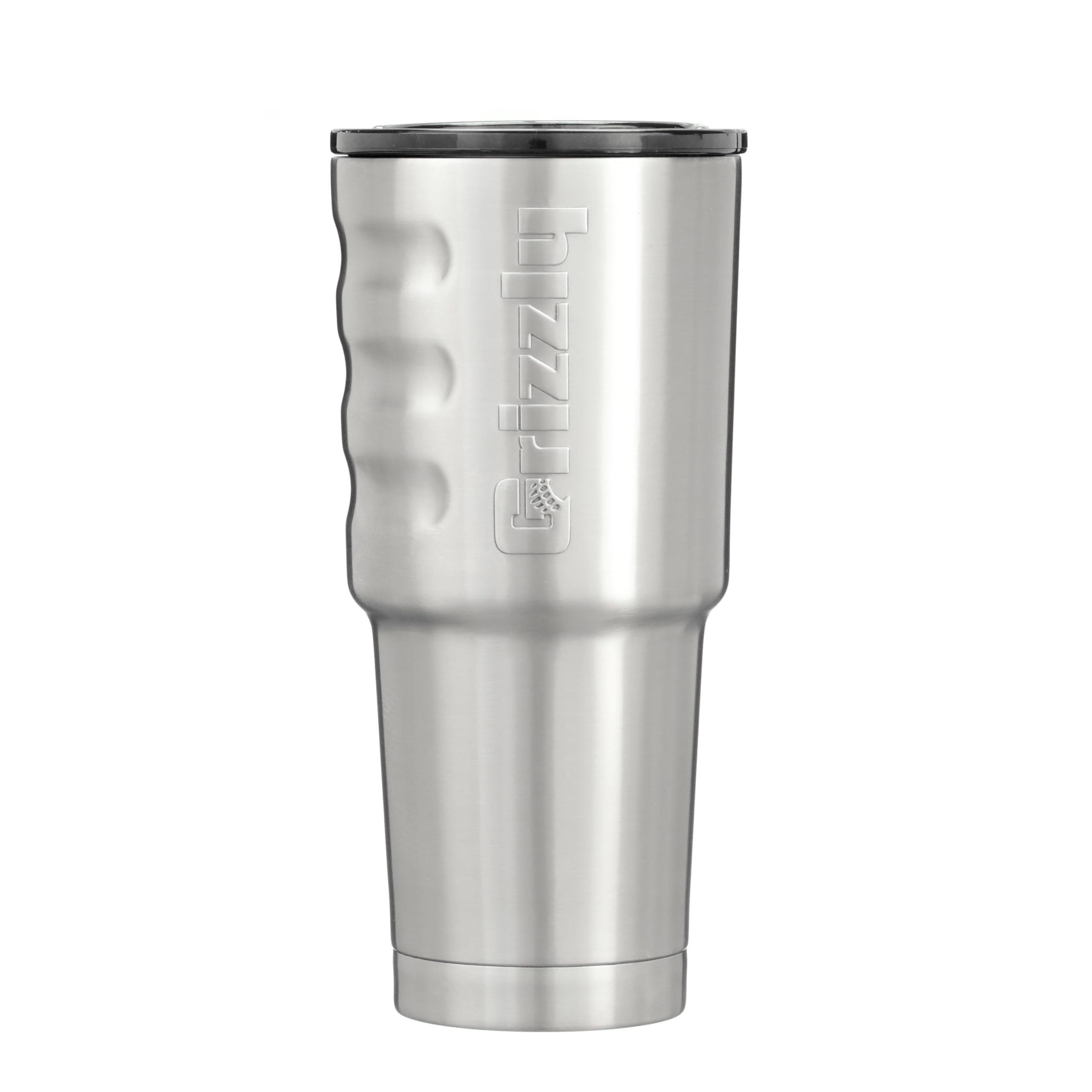 32 oz Grizzly Grip Cup Tumbler | Stainless Steel | Vacuum Insulated with TwistTop Lid | For Coffee Car Travel Beach Camping Hiking Hunting Fishing | Brushed