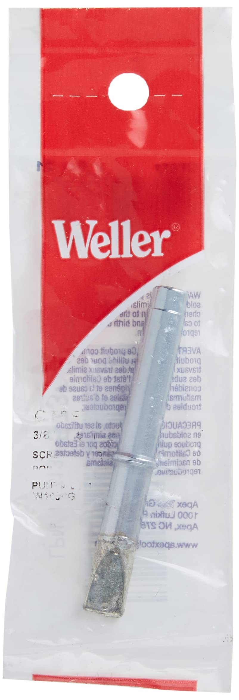 Weller Screwdriver Tip CT6F7, 700° F,3/8",FOR W100/W100P, Black