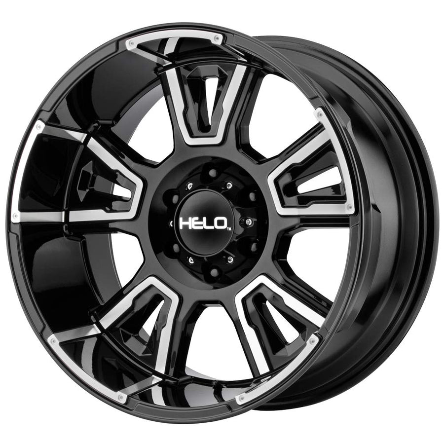 HELO 20x10 HE914 5x139.70 Gloss Black MACHINED (-18 mm) Offset Part# (HE91421085318N)
