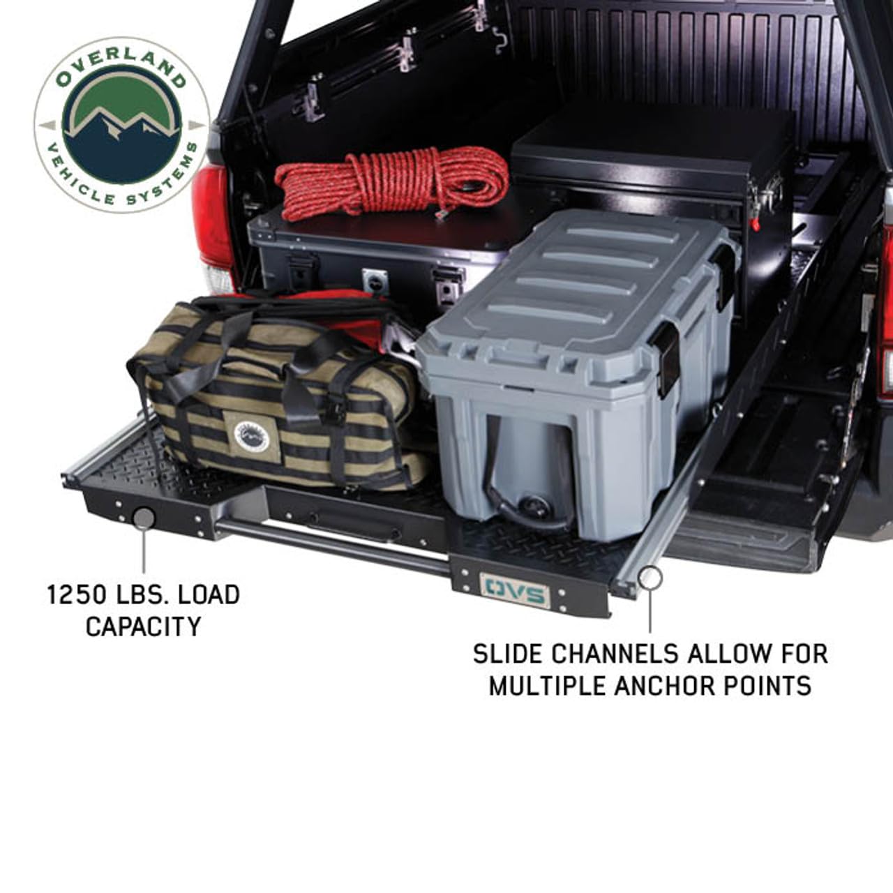 Overland Vehicle Systems Bed Extension for Trucks Pick Up - 75% Extension and Supports up to 1250 lbs - Steel Frame Construction - Universally Sized (Full-Size Truck - Short Bed - 5.5 ft. Length)